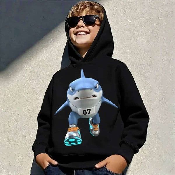 Children 67 print Clothes Kids black For Boys hoodies 6 7 autumn winter Tops clothing boy long Sleeve X260109