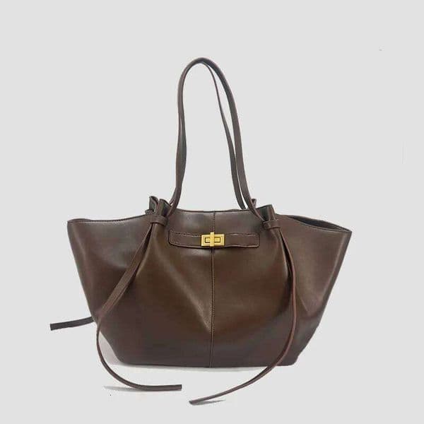 Fashion Large Capacity Trapeze Designer Chic Lock Women Shoulder Bags Luxury Pu Leather Handbags Trend Underarm Bag JINXIANGGUO