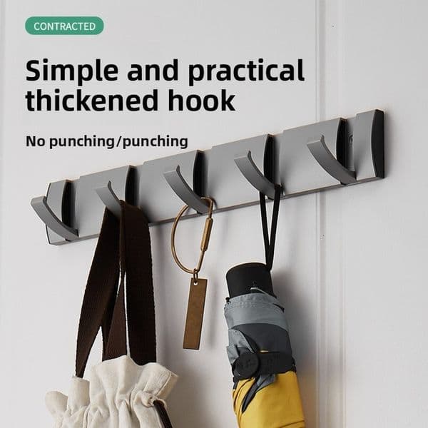 Premium Invisible Folding Coat No-Drill Storage Rack Towel Hook Space Aluminum Wall-Mounted