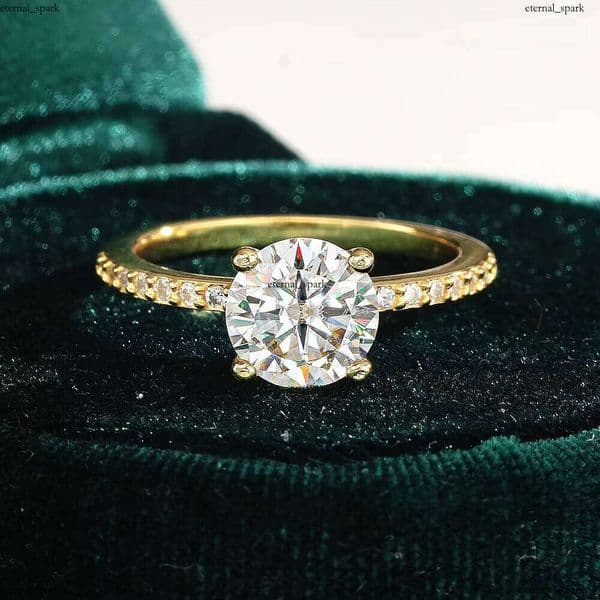 925 Sterling Silver Scallop Pave VVS Moissanite fashion Silicon Stone Engagement Female Wedding Ring
