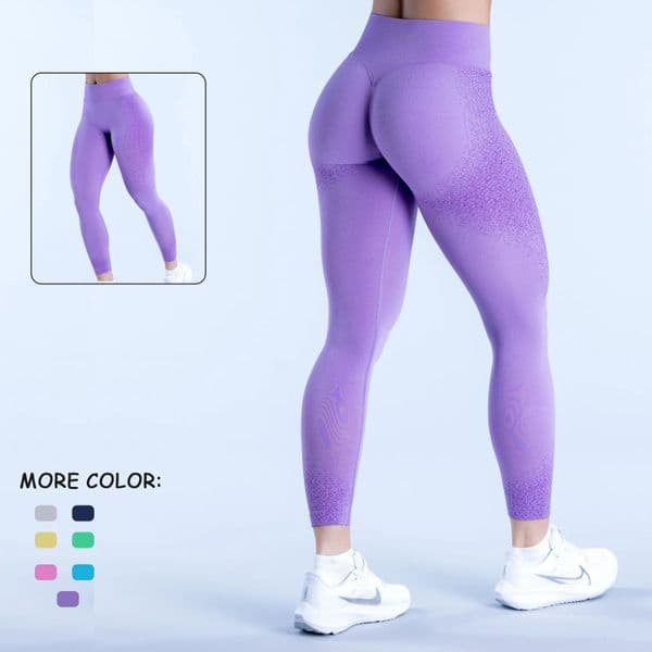 Women's Yoga Soft Line Pants Split Gym Impact Low Ribbed Belt Running Training Tight Pants High Waist S Seamless Yoga Tight Pants Fitness Suit Sports Leggings