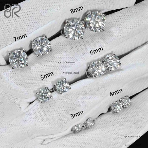 Wholesale Vvs Diamond Earring Factory Price 10k 14k 18k Solid Gold Round Brilliant Cut Moissanite Hoop Stud Earrings Men Women 94 thumbnail 2