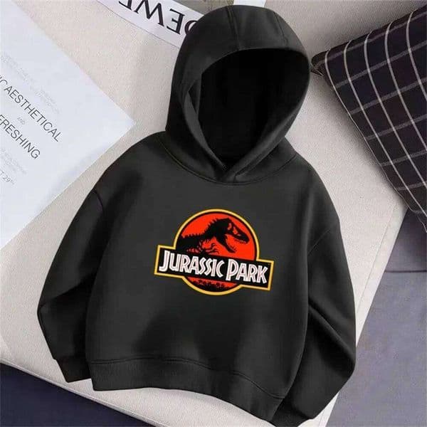 Jurassic Park Printed Hoodies Children's Clothing in Autumn Winter, Casual Anime Sportswear for Boys and Girls X260109