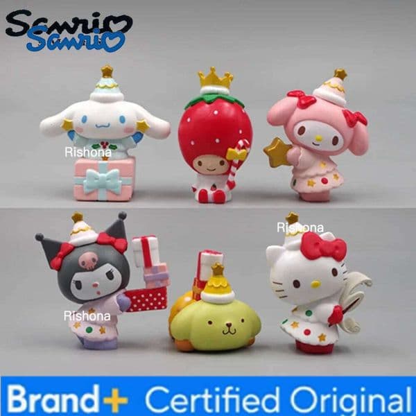 Sanrio Hello Kitty 5Cm Figure Anime Melody Cinnamoroll Kuromi Doll Kawaii Diy Cake Decoration Christmas Gifts For Childrens H260109