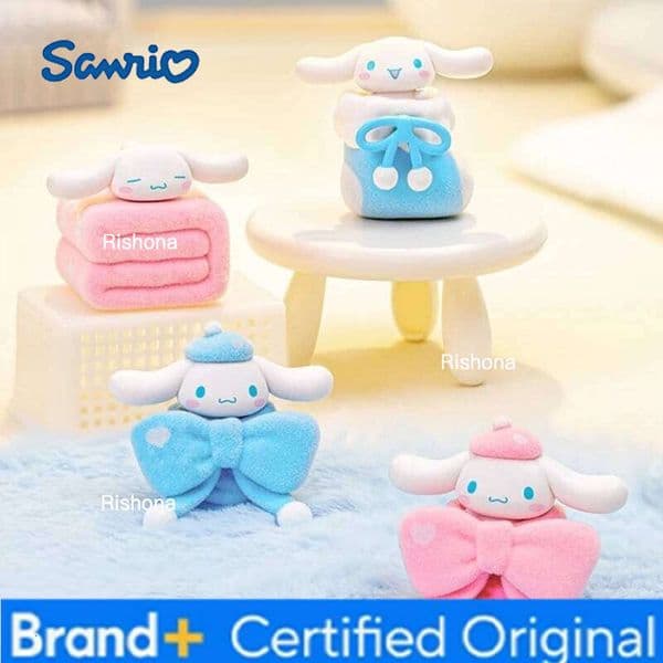 Sanrio Cinnamoroll Cute Wardrobe Series Micro Big Eared Dog Blind Box Decoration Figure Flocked Version great Birthday Gift H260109