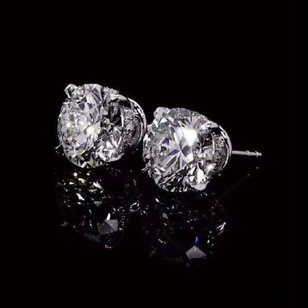 Factory Price Hiphop 925 Sterling Silver 6.5mm VVS Iced Moissanite Earrings