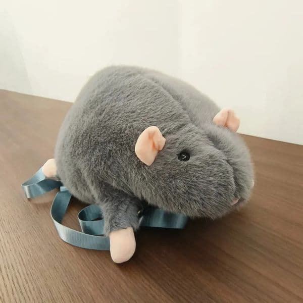 Fashion Plush Zipper Mouse Shape Funny Backpacks 2026 Sense Niche Backpacks Sweet Large Capacity Commuting Bags 260106