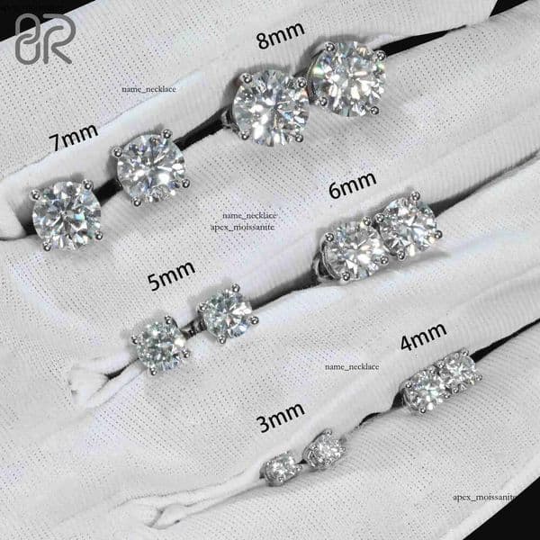 Wholesale Vvs Diamond Earring Factory Price 10k 14k 18k Solid Gold Round Brilliant Cut Moissanite Hoop Stud Earrings Men 925 Women 94