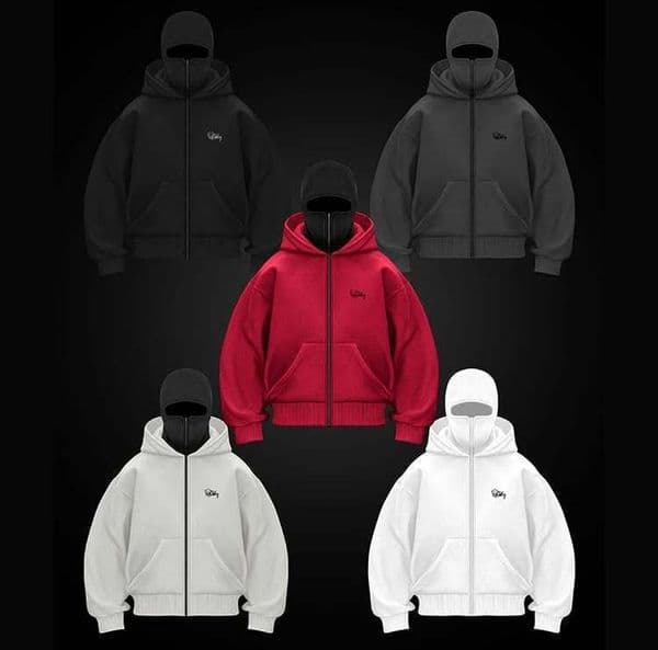 Men's Hoodies Winter Hoodie With Ninja Face Mask Sports Jacket For Outdoor Activities Hiking Travel Running Sweatshirt