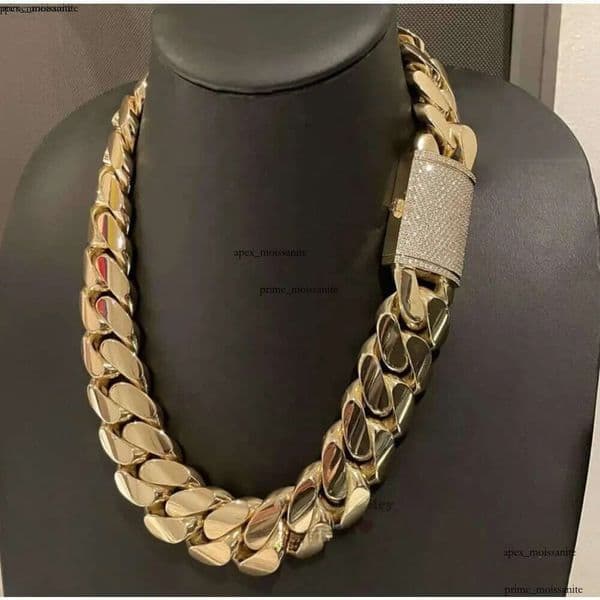 Hip Hop Jewelry Men Thick Miami Necklace 28mm 24 1kilo Gram 14k Gold Plated Plain Style 999 Sier Cuban Chain 46 40