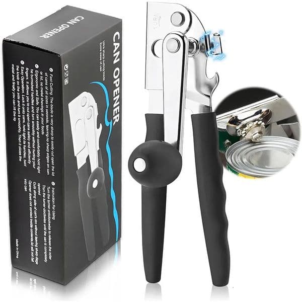 Commercial Can Opener Manual Crank Can Openers Heavy Duty Handheld Smooth Edge Can Opener For Big Cans with Magnet 260107