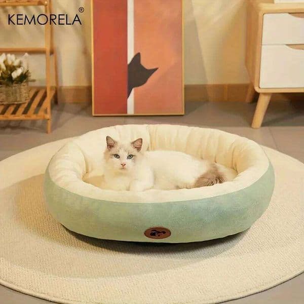 Plush Oval Pet Bed Dogs and Cats, Thickened achine Washable All-Season Dog Cat Cushion for Small Medium Large Breeds 26N0109