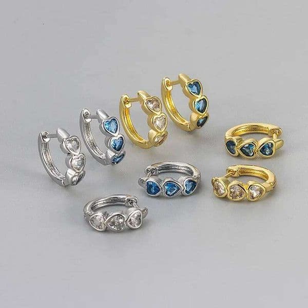 925 Sterling Silver Earrings for Women Geometric Sexy Girl Fashion Trendy Jewelry Gift Party Retro Heart CZ Wedding pendientes