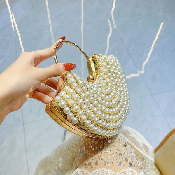 new model Designer s banquet bag women crossbody handbag pearl studded diamond temperament single shoulder luxury