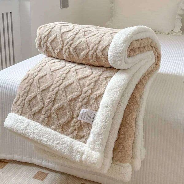 Layer Fleece Blanket Autumn Winter Thick Warm Office Nap Throw Blankets for Sofa Bed Single Double Soft Plush Comforter X260109