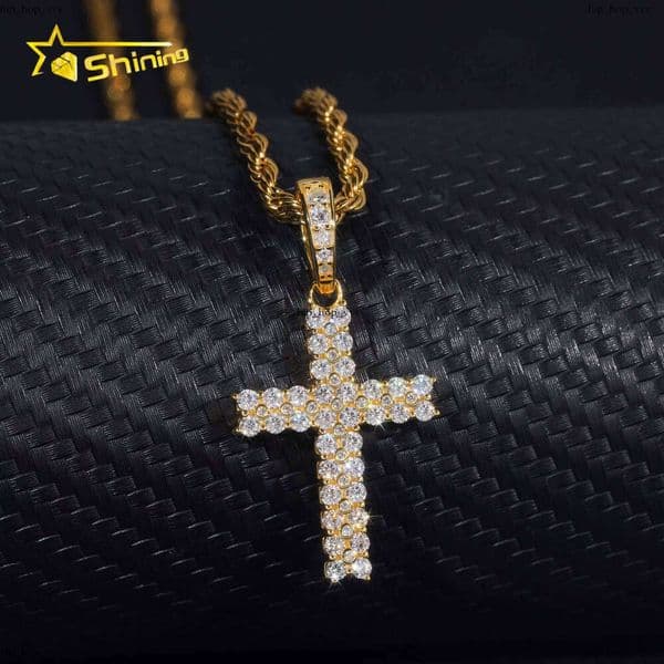 Hip Hop Jewelry Silver Christian IGI Exquisite Jesus Piece D Color Vvs Moissanite Men's Diamond Cross Pendant Necklace