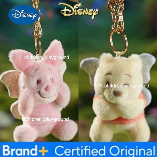 Disney Genuine Winnie The Pooh Cartoon Anime Characters Plush Toy Keychain Cute Roo And Piglet Fluffy Dolls Kids Birthday Gifts H260110