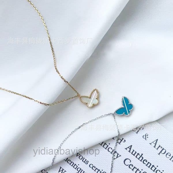 clover necklace vanly cleef jewlery Gold Plated Blue Butterfly Necklace Womens Bracelet Earrings Turquoise Butterfly Necklace Earrings