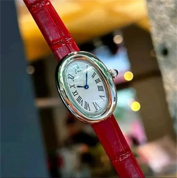 U1 Top AAA Women Designer luxury Watch Vintage Blue Pointer Bathtub Diamond Bezel Designer Baignoires Oval quartz Movement sapphire versatile De Lady Wristwatches
