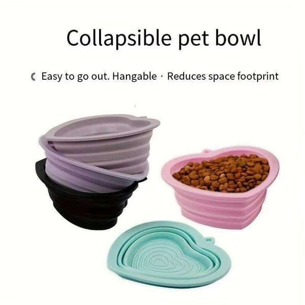 1Pcs Collapsible Silicone Bowl Dogs Cats-Portable,Foldable Travel Pets Dish for Food & Water Pet Feeding Supplies 26Y0110
