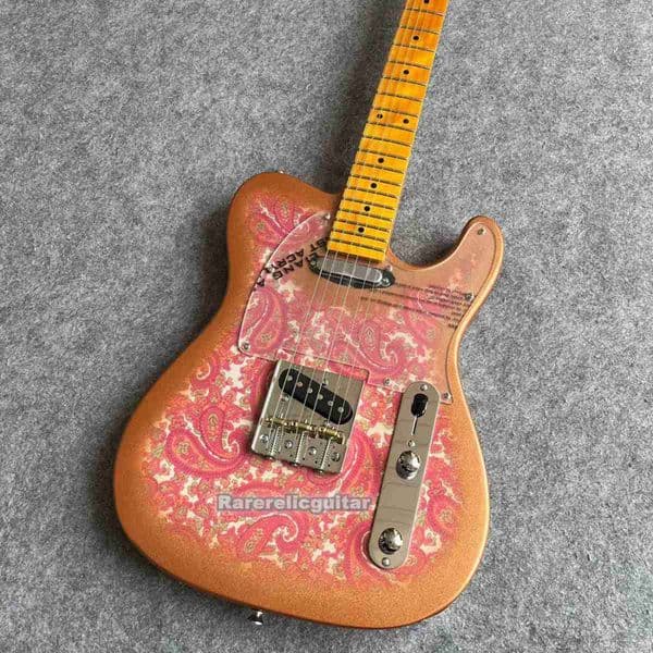 Professional Rose Gold Electric Guitar Maple Neck, Black Dot Inlay, Chrome Hardware