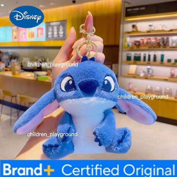Disney 1pc Stitch Keychain Anime Figure Keyring Schoolbag Pendent Cute Plush Dolls Toy Key Chains Valentine's Day Gifts H260110