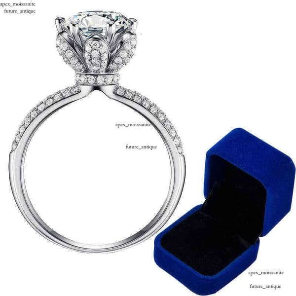 ring Custom Name Certified 5 Carat Diamond Engagement Ring Women 14K White Gold Sterling Silver Bridal Moissanite Rings Wedding Band thumbnail 2