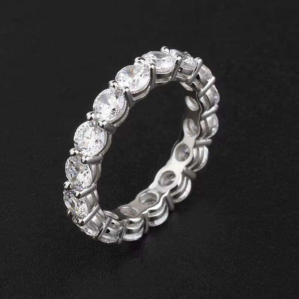 Sterling Silver Engagement IGI 14k fashion Female Electroplated Rhodium Jewelry 18k Promise VVS Moissaniteia GRA Wedding Eternity Band Diamond Ring