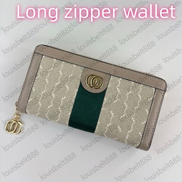 luxury Designer Long zipper wallet leather Monogram wallets man women zipper long card holders coin purses womans clutch wallets for men G Style wallet 999
