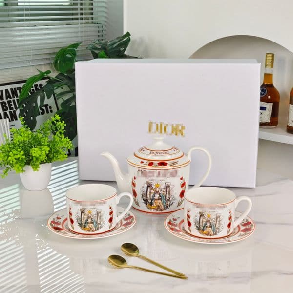 Contemporary Coffee Set with Pot and Double Mugs, Perfect for Breakfasts for Two, Family Gatherings, or Casual Entertaining