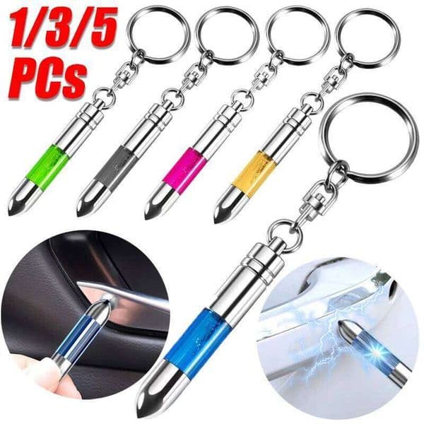 1/3/5PCs Portable Anti-static Rings Electrostatic Eliminator Discharger Static Rod Illuminated Key Chain Car Accessories 26N0110