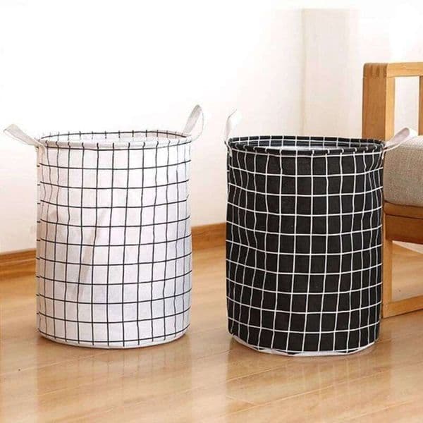 Foldable Fabric Laundry Basket Cloth Organizer for Home Bathroom Bedroom Clothes Toys Storage Hamper with Handles 26H0110