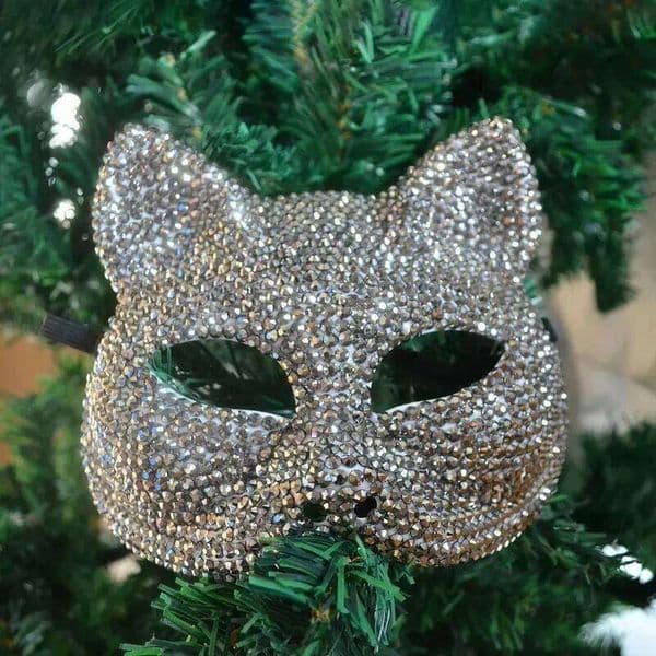 Cat Diamond Sexy Half Face Eye Halloween Party Cosplay Lovers Mask Costume Props Male Female Costumes 26H0110