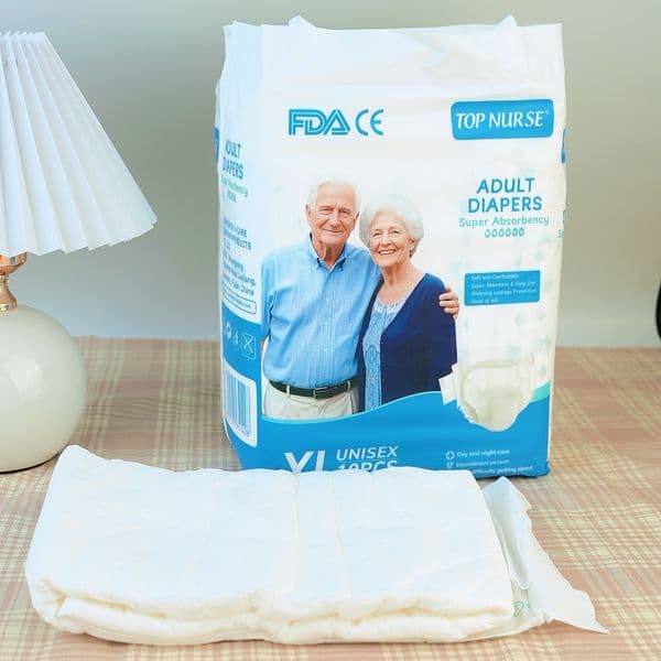 TOP NURSE Adult Diapers for Incontinence, Extra Large Disposable Diapers with 1000ml Absorption, Overnight Protection for Seniors & Post-Surgery Care