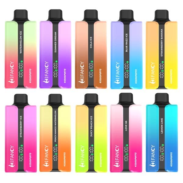 E Cigarette Puffs Disposable Vape Pen 42ML 650Mah Rechargeable Battery with Mesh Coil Pods Electronic Cigarette Vapors HiFancy Twin 60k Puff bar