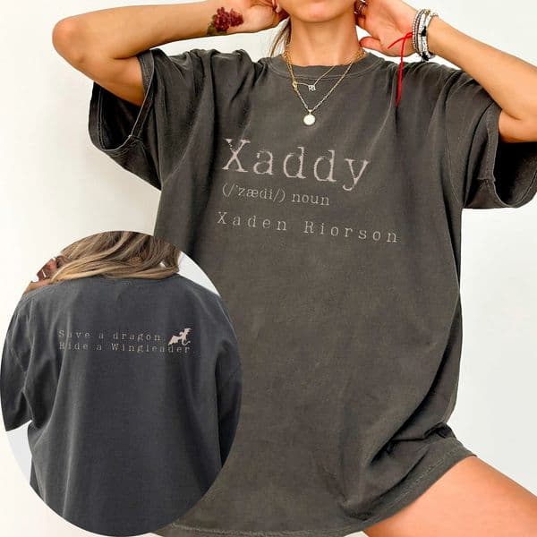 Retro Xaden Riorson Fourth Wing Shirt Rebecca Yarros Apparel Unisex Tee Cotton Fantasy Y2K Top Streetwear 260109