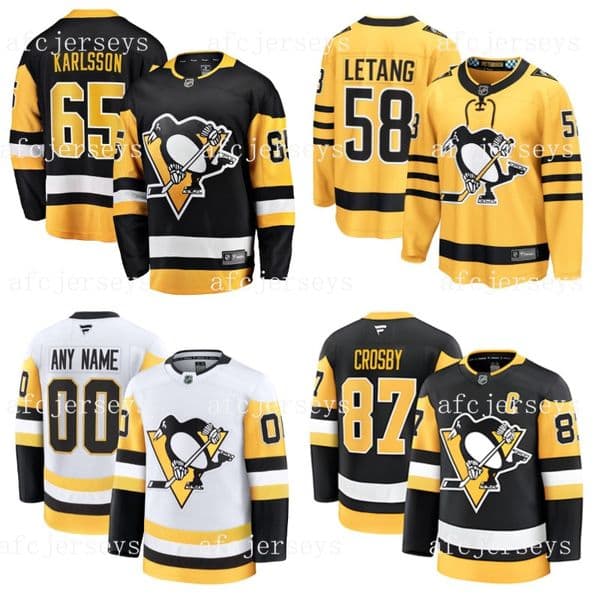 Custom Hockey Shirts 87 Sidney Crosby 71 Evgeni Malkin Kris Letang Erik Karlsson Bryan Rust Ice Hockey Jerseys For Fans
