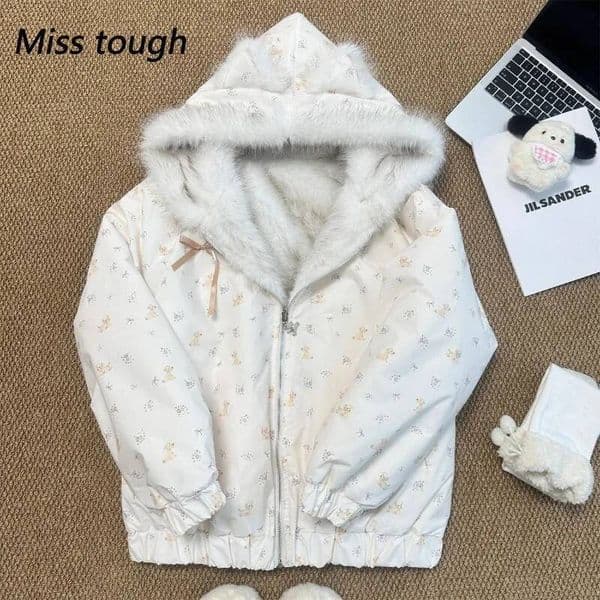 Bestseller Winter Korean Fashion Preppy Style Women's Jacket Double-sided Patchwork Thickened Coat Lolita Kawaii Y2k Windbreakers Outwears ddmytues