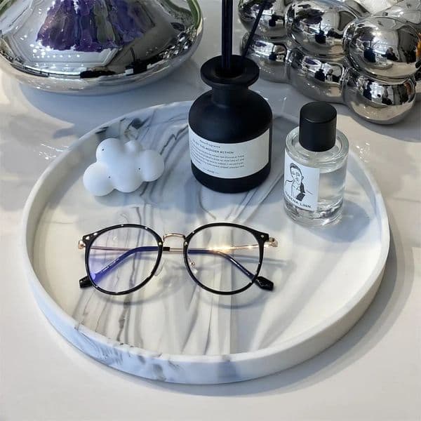 A Round Bathroom Tray Decorative Dressing Table Tray Silicone Soap Rack Kitchen Countertop Storage Rack Coffee Table Decoration 260104