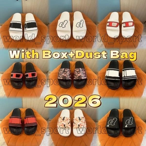 With Box 2026 Designer Fashion Slipper Sliders Slides Sandals Slippers For Men Women Hot Unisex Pool Beach Flip Flops Free Shipping Size 36-46
