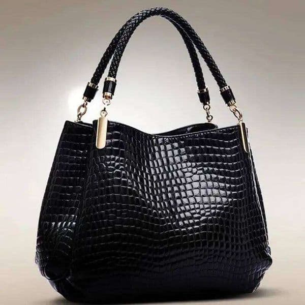 Large Capacity Tote Daily Commute Women's Shoulder Bag Crocodile Print Bright Face Handbag Shopping Kl928