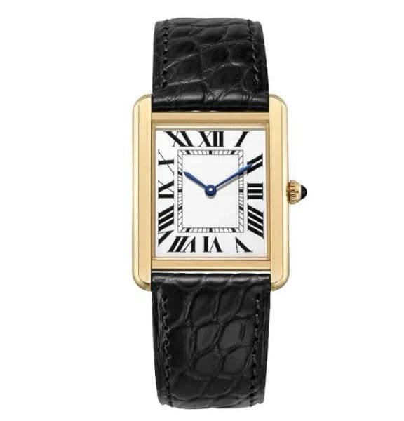 U1 Top AAA Geometric Rectangle Tanks Wristwatches Senior Must Quartz Series Watches Female Watch Black Leather Sapphire Crystal Glass Ultra Thin Lady Wristwatches