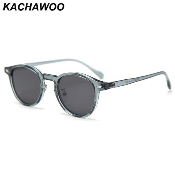 Kachawoo women round sunglasses polarized blue grey black retro sun glasses men accessories lightweight TR90 frame birthday gift 260109