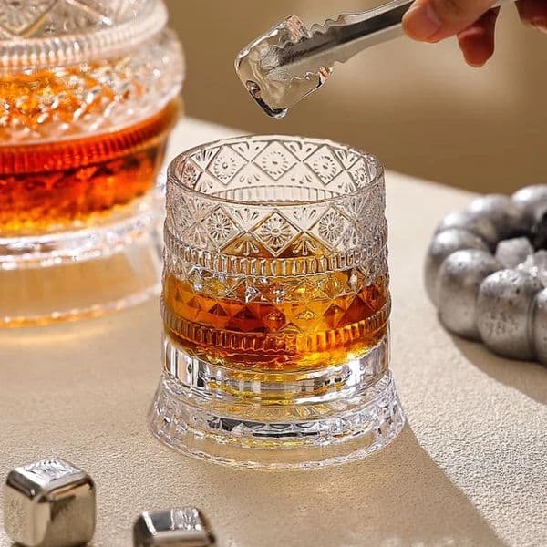255 ML Whiskey Glass Transparent Wine Glass Household Heat-resistant Rotatable Beer Cup Party Drinkware Foreign wine cup 260109
