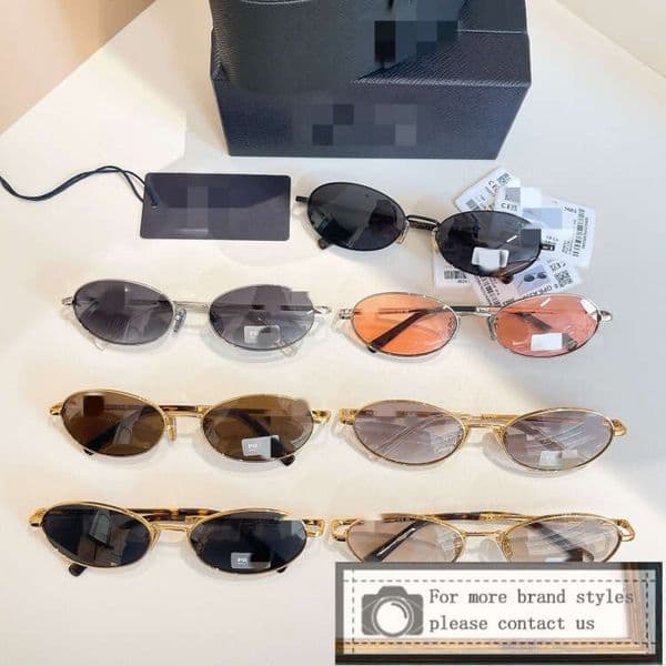 P Brand New Men Women Celebrity Same Style Trendy European and American Ins Oval Fashion Metal Sunglasses Opra59s