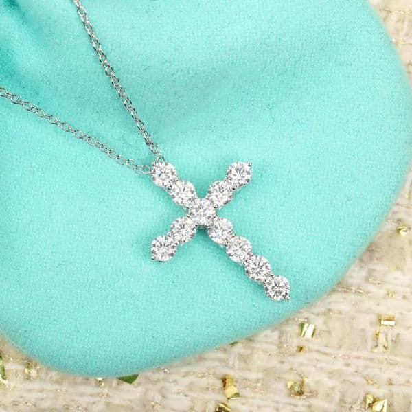 necklace designer necklace silver jewelry diamond high quality cross design necklace for woman girl Christmas gift