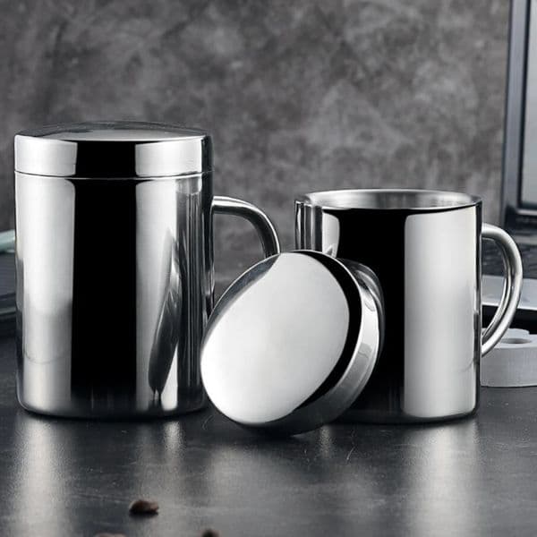 400/260/210ML 304 Stainless Steel Coffee Mug Double Insulation Drinking Cup Tea Cup with Lid 260107