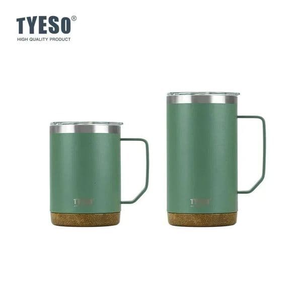 Tyeso Wood Grain Base Large Capacity Coffee Mug Stylish Functional Covered Drinking Cup for Office Home Use Desktop Accessory 260107