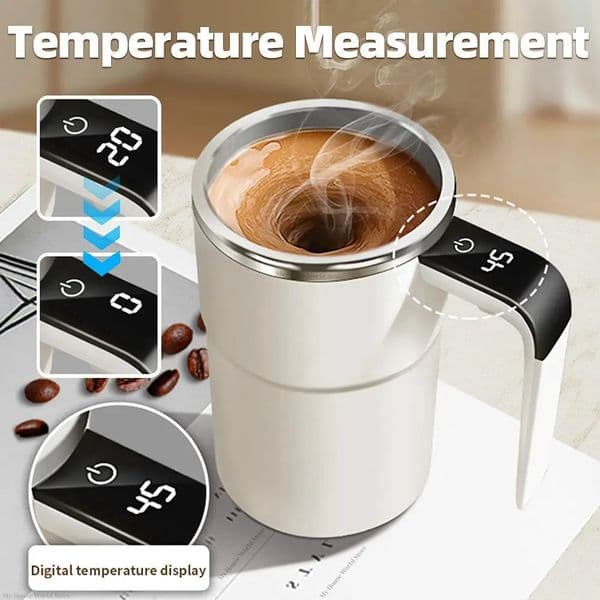 Automatic Stirring Cup Rechargeable Portable Coffee Electric Stirring Stainless Steel Mixer Rotating Magnetic Self Stirring Mugs 260107