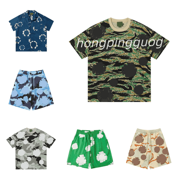 Men's designer clothes graphic t shirt tracksuit men Loose y2k Short Sleeve print foaming shorts designer shirt Fitness denim streetwear